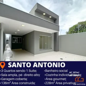 Casa com 3 Quartos à venda, 136m² no Santo Antônio, Campo Grande