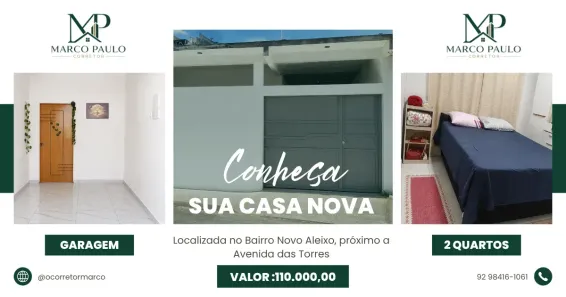 Casa com 2 Quartos à venda, 54m² no Novo Aleixo, Manaus