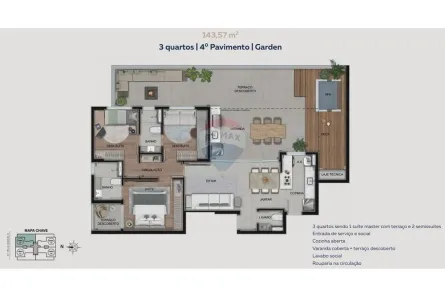 Apartamento com 3 Quartos à venda, 143m² no Luxemburgo, Belo Horizonte