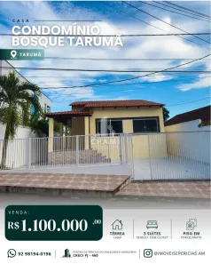 Casa de Condomínio com 3 Quartos à venda, 384m² no Tarumã, Manaus