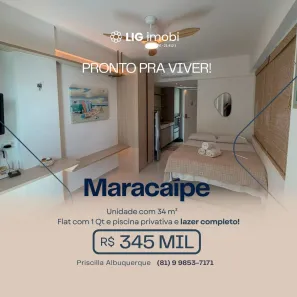 Flat com 1 Quarto à venda, 34m² no Porto de Galinhas, Ipojuca