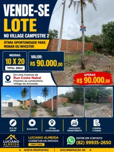 Lote/Terreno à venda, 200m² no Cidade Universitária, Maceió
