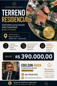 Lote/Terreno à venda, 452m² no Setor Jaó, Goiânia