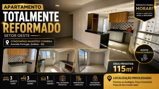 Apartamento com 3 Quartos à venda, 115m² no Setor Oeste, Goiânia