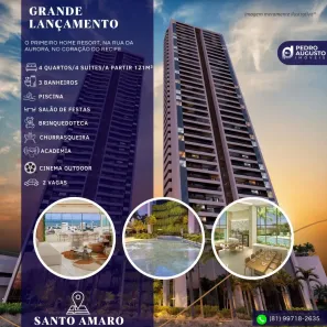 Apartamento com 4 Quartos à venda, 149m² no Santo Amaro, Recife