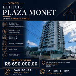 Apartamento com 3 Quartos à venda, 113m² no Reduto, Belém