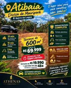 Lote/Terreno à venda, 600m² no Jardim Brasil, Atibaia