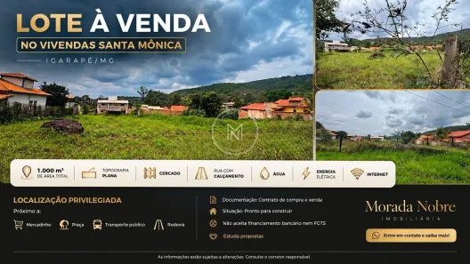 Lote/Terreno à venda, 1000m² no Vivenda Santa Mônica, Igarapé