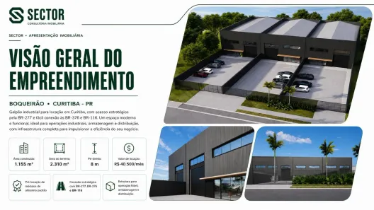 Galpão/Depósito/Armazém para alugar, 1155m² no Boqueirão, Curitiba