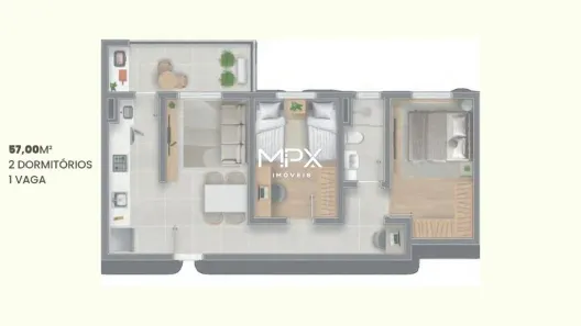 Apartamento com 2 Quartos à venda, 57m² no Centro, Piracicaba