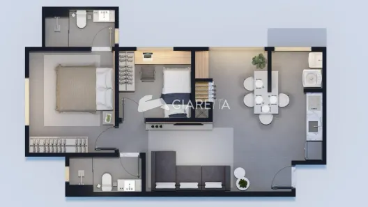 Apartamento com 1 Quarto à venda, 64m² no Tocantins, Toledo