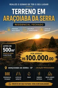 Lote/Terreno à venda, 500m² no Jundiacanga, Araçoiaba da Serra