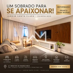Sobrado com 3 Quartos à venda, 187m² no Jardim Santa Clara, Guarulhos