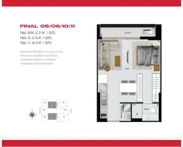 Apartamento com 1 Quarto à venda, 48m² no Setor Bueno, Goiânia