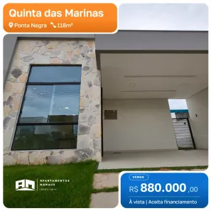 Casa de Condomínio com 3 Quartos à venda, 118m² no Ponta Negra, Manaus
