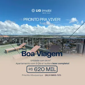 Apartamento com 3 Quartos à venda, 64m² no Boa Viagem, Recife