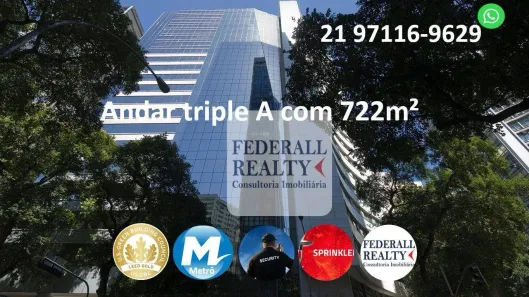 Sala Comercial para alugar, 722m² no Centro, Rio de Janeiro