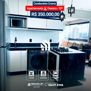 Apartamento com 1 Quarto à venda, 39m² no Jardim D'Abril, Osasco