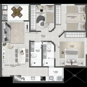Apartamento com 3 Quartos à venda, 76m² no Abraão, Florianópolis