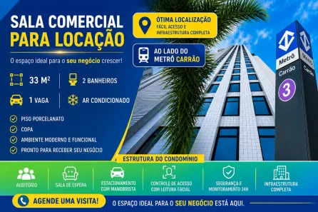 Consultório para alugar, 33m² no Vila Gomes Cardim, São Paulo