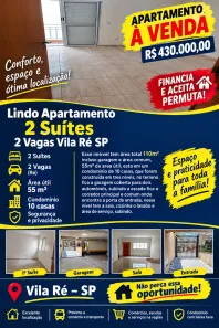 Apartamento com 2 Quartos à venda, 55m² no Vila Ré, São Paulo