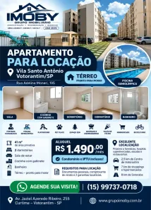 Apartamento com 2 Quartos para alugar, 44m² no Vila Santo Antônio, Votorantim