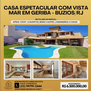Casa com 4 Quartos à venda, 478m² no Bosque de Geribá, Armação dos Búzios