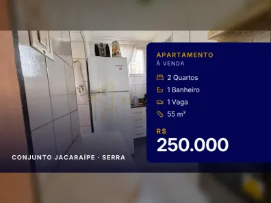 Apartamento com 2 Quartos à venda, 55m² no Conjunto Jacaraípe, Serra