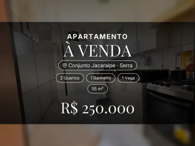 Apartamento com 2 Quartos à venda, 55m² no Conjunto Jacaraípe, Serra
