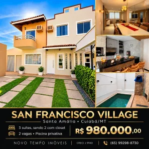 Casa de Condomínio com 3 Quartos à venda, 130m² no Barra do Pari, Cuiabá