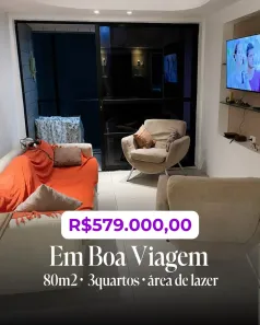 Apartamento com 3 Quartos à venda, 80m² no Boa Viagem, Recife