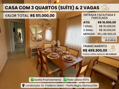 Casa de Condomínio com 3 Quartos à venda, 120m² no Tarumã-Açu, Manaus