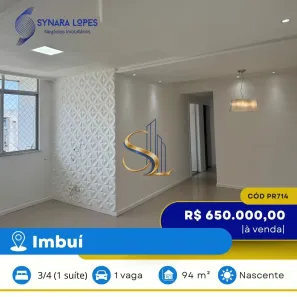 Apartamento com 3 Quartos à venda, 94m² no Imbuí, Salvador