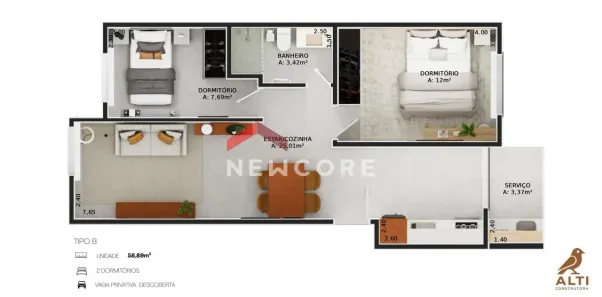 Apartamento com 2 Quartos à venda, 59m² no Vargas, Sapucaia do Sul