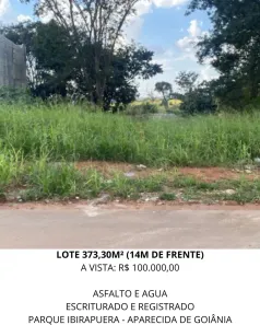 Lote/Terreno à venda, 373m² no Parque Ibirapuera, Aparecida de Goiânia