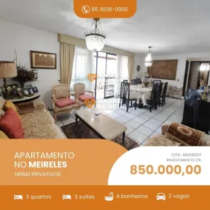 Apartamento com 3 Quartos à venda, 145m² no Meireles, Fortaleza