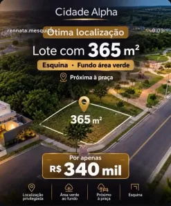 Lote/Terreno à venda, 365m² no Cidade Alpha, Eusébio