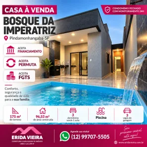 Casa de Condomínio com 3 Quartos à venda, 97m² no Residencial e Comercial Bosque da Imperatriz, Pindamonhangaba