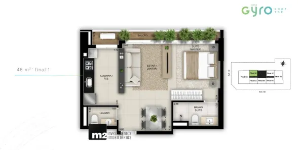 Flat com 1 Quarto à venda, 46m² no Setor Marista, Goiânia