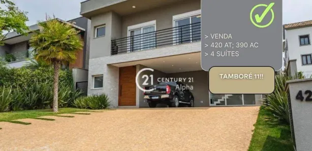 Casa de Condomínio com 4 Quartos à venda, 390m² no Tamboré, Santana de Parnaíba