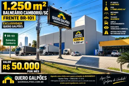 Galpão/Depósito/Armazém para alugar, 1250m² no Nova Esperança, Balneário Camboriú
