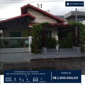 Casa de Condomínio com 3 Quartos à venda, 240m² no Pratinha (Icoaraci), Belém
