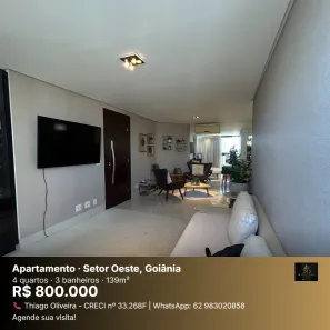 Apartamento com 4 Quartos à venda, 139m² no Setor Oeste, Goiânia