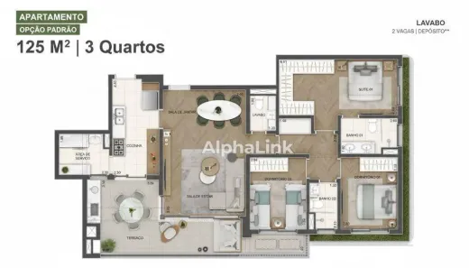 Apartamento com 3 Quartos à venda, 125m² no Tamboré, Santana de Parnaíba