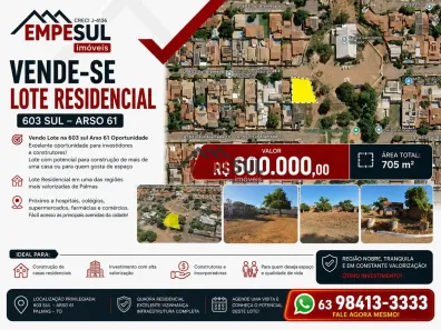 Lote/Terreno à venda, 705m² no Plano Diretor Sul, Palmas