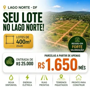 Lote/Terreno à venda, 400m² no Setor de Habitações Individuais Norte, Brasília