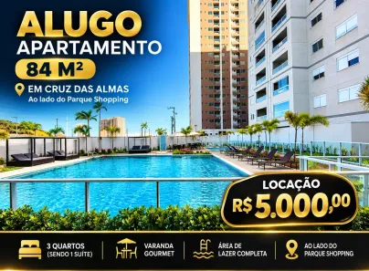 Apartamento com 3 Quartos para alugar, 84m² no Cruz das Almas, Maceió
