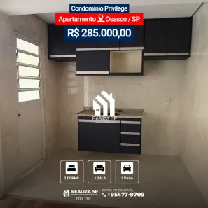 Apartamento com 2 Quartos à venda, 55m² no Padroeira, Osasco
