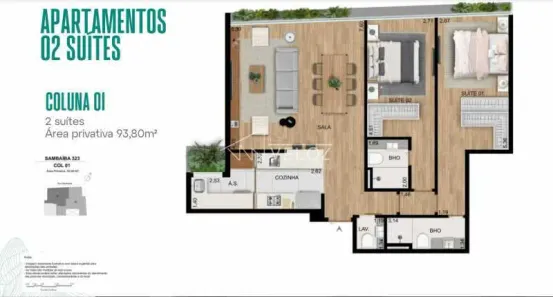 Apartamento com 2 Quartos à venda, 93m² no Leblon, Rio de Janeiro