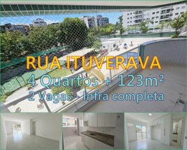 Apartamento com 4 Quartos para alugar, 123m² no Anil, Rio de Janeiro